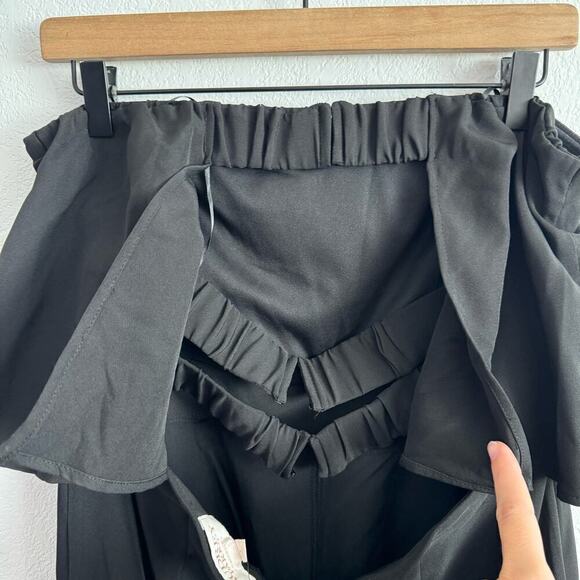 NEW NWT Francesca’s Luciana Strapless Elastic Back Wide Leg Jumpsuit Black L - Picture 11 of 13